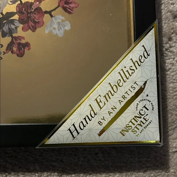 Floral Gold Wall Art with Black Frame by Instinct Style NWT - Picture 6 of 10